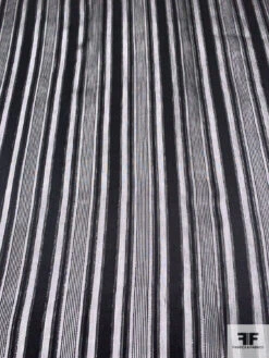 Multisize Satin Striped Burnout Crinkled Silk Chiffon With Black Lurex Pinstripes - Black 16 Multisize Satin Striped Burnout Crinkled Silk Chiffon With Black Lurex Pinstripes - Black -Fabrics And Fabrics Store 14398 4