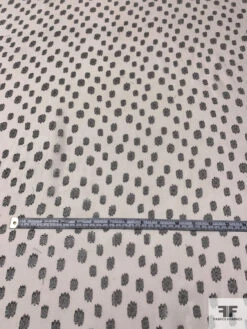 Floral Circle Pattern Silk And Lurex Chiffon - Off-White / Black 12 Floral Circle Pattern Silk And Lurex Chiffon - Off-White / Black -Fabrics And Fabrics Store 14426 5