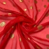 Circle Pattern Silk And Lurex Chiffon - Red / Gold 1 Circle Pattern Silk And Lurex Chiffon - Red / Gold -Fabrics And Fabrics Store 14429 1