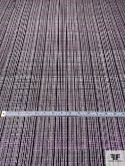 French Lurex Plaid Novelty Silk Chiffon - Black / Purple / Gold 15 French Lurex Plaid Novelty Silk Chiffon - Black / Purple / Gold -Fabrics And Fabrics Store 14437 4