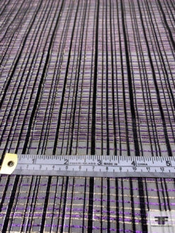 French Lurex Plaid Novelty Silk Chiffon - Black / Purple / Gold 16 French Lurex Plaid Novelty Silk Chiffon - Black / Purple / Gold -Fabrics And Fabrics Store 14437 5