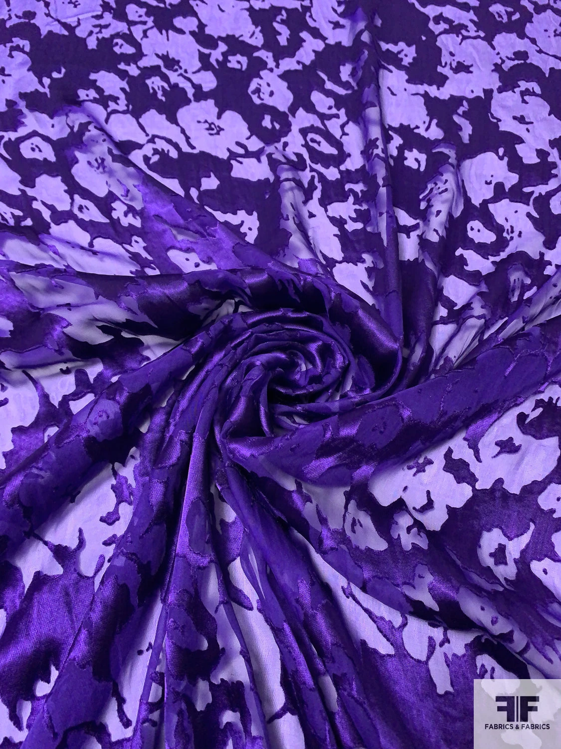 Abstract Burnout Silk-Rayon Chiffon - Purple 4 Abstract Burnout Silk-Rayon Chiffon - Purple - Image 2