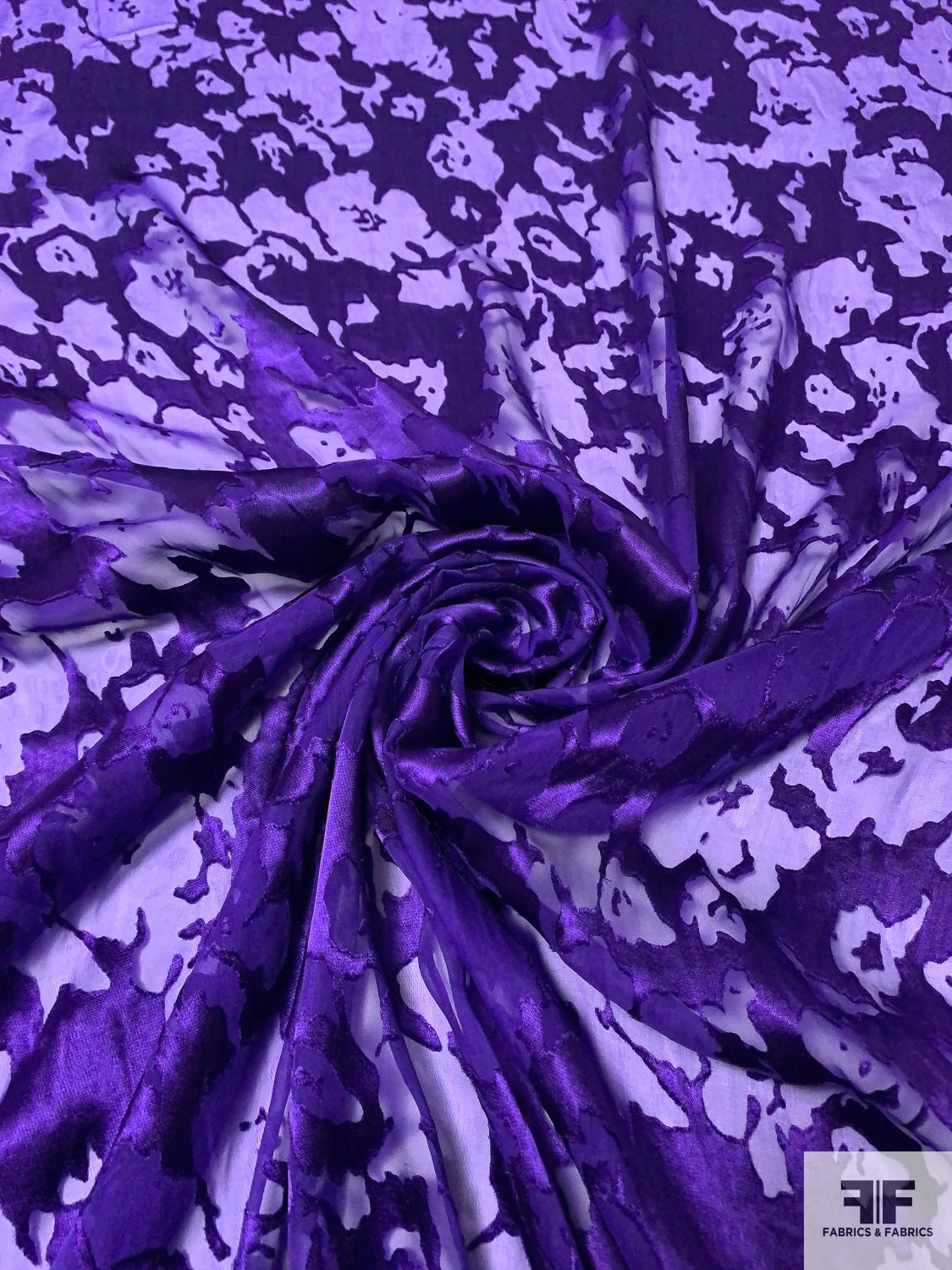 Abstract Burnout Silk-Rayon Chiffon - Purple 5 Abstract Burnout Silk-Rayon Chiffon - Purple - Image 3