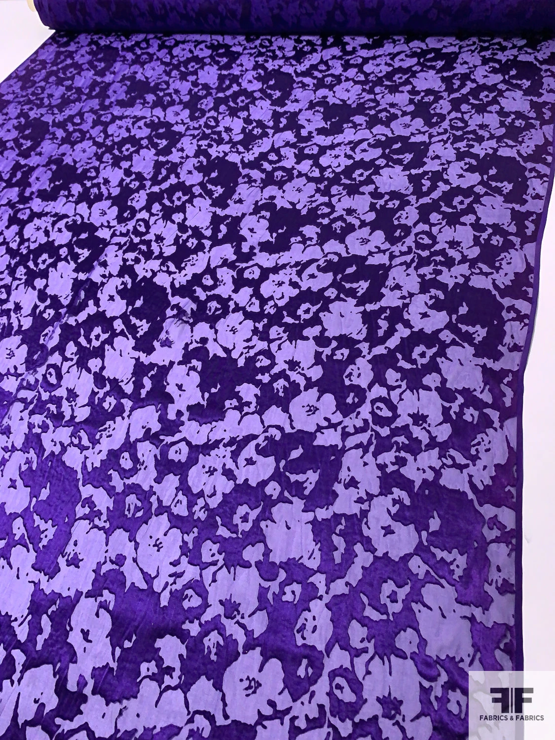 Abstract Burnout Silk-Rayon Chiffon - Purple 10 Abstract Burnout Silk-Rayon Chiffon - Purple - Image 8