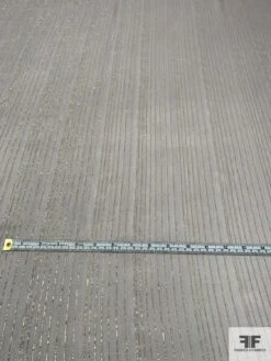 Solid Silk Chiffon With Gold Lurex Pinstripes - Dove Grey / Gold -Fabrics And Fabrics Store 14448 4