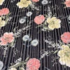 Bicycles And Flowers On Vertical Striped Burnout Silk - Black / Coral / Yellow / Green 1 Bicycles And Flowers On Vertical Striped Burnout Silk - Black / Coral / Yellow / Green -Fabrics And Fabrics Store 14455 4
