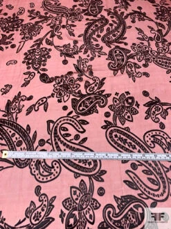 Paisley Pattern Silk-Rayon Burnout Chiffon - Brick Red / Black 15 Paisley Pattern Silk-Rayon Burnout Chiffon - Brick Red / Black -Fabrics And Fabrics Store 14459 5