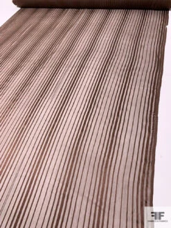 French Satin Striped Burnout Silk Chiffon - Classic Brown 16 French Satin Striped Burnout Silk Chiffon - Classic Brown -Fabrics And Fabrics Store 14464 7