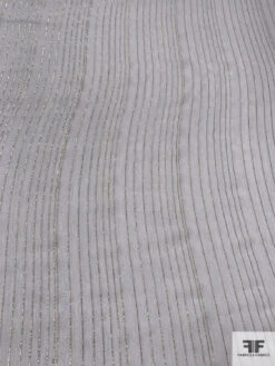 Solid Silk Chiffon With Gold Lurex Pinstripes - Soft Grey / Gold 13 Solid Silk Chiffon With Gold Lurex Pinstripes - Soft Grey / Gold -Fabrics And Fabrics Store 14485 4