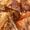 Romantic Floral Printed Burnout Silk-Rayon Chiffon - Shades Of Brown / Orange / Caramel -Fabrics And Fabrics Store 14495 1