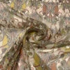 Exotic Printed Silk Chiffon With Gold Lurex Pinstripes - Olive Green / Chartreuse / Burnt Orange 2 Exotic Printed Silk Chiffon With Gold Lurex Pinstripes - Olive Green / Chartreuse / Burnt Orange -Fabrics And Fabrics Store 14507 1