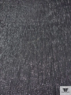Lurex Pinstriped Silk Chiffon - Black / Silver 13 Lurex Pinstriped Silk Chiffon - Black / Silver -Fabrics And Fabrics Store 14538 4