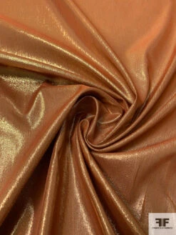 Lurex Pinstriped Silk Chiffon With Fused Backing - Saddle / Gold 12 Lurex Pinstriped Silk Chiffon With Fused Backing - Saddle / Gold -Fabrics And Fabrics Store 14546 2