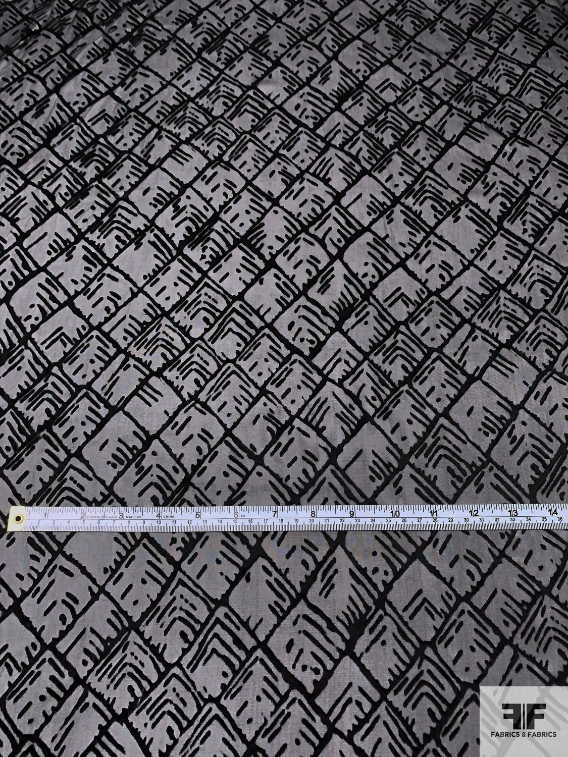 Geometric Burnout Silk Chiffon - Black 7 Geometric Burnout Silk Chiffon - Black - Image 5