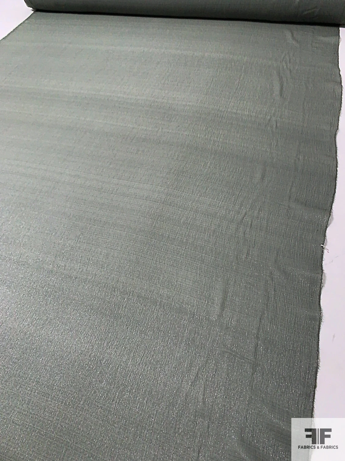 Lurex Threaded Silk Chiffon - Dark Smoke Sage 9 Lurex Threaded Silk Chiffon - Dark Smoke Sage - Image 7