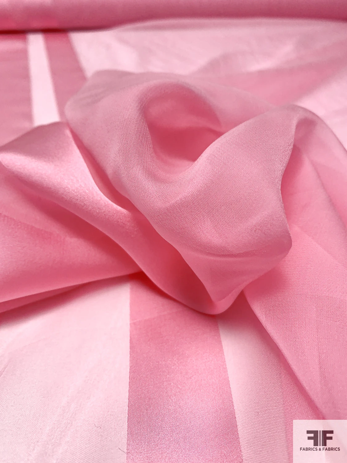Double-Border Pattern Satin Striped Burnout Silk Chiffon - Pink 10 Double-Border Pattern Satin Striped Burnout Silk Chiffon - Pink - Image 8