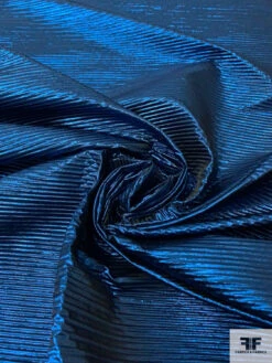 Italian Crisp Pleated-Look Lamé - Metallic Blue 11 Italian Crisp Pleated-Look Lamé - Metallic Blue -Fabrics And Fabrics Store 14625 2