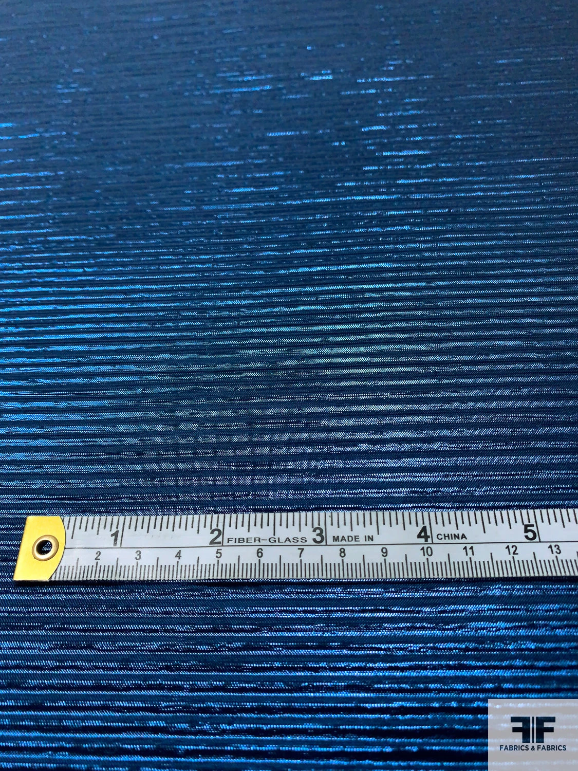 Italian Crisp Pleated-Look Lamé - Metallic Blue 4 Italian Crisp Pleated-Look Lamé - Metallic Blue - Image 2