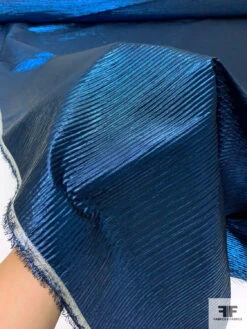 Italian Crisp Pleated-Look Lamé - Metallic Blue 14 Italian Crisp Pleated-Look Lamé - Metallic Blue -Fabrics And Fabrics Store 14625 7