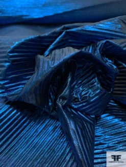 Italian Crisp Pleated-Look Lamé - Metallic Blue 15 Italian Crisp Pleated-Look Lamé - Metallic Blue -Fabrics And Fabrics Store 14625 8