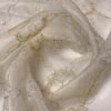 Floral And Leaf Embroidered Silk Organza With Lurex Detailing - Ivory / Silver / Gold 2 Floral And Leaf Embroidered Silk Organza With Lurex Detailing - Ivory / Silver / Gold -Fabrics And Fabrics Store 14653 3