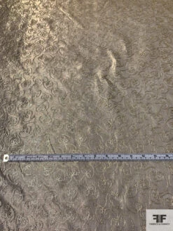 Metallic Organza With Intricate Metallic Thread Embroidery - Antique Gold / Black -Fabrics And Fabrics Store 14658 5