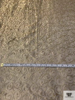 Metallic Organza With Swirl Metallic Thread Embroidery - Brass / Gold -Fabrics And Fabrics Store 14659 5