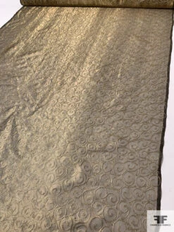 Metallic Organza With Swirl Metallic Thread Embroidery - Brass / Gold -Fabrics And Fabrics Store 14659 7