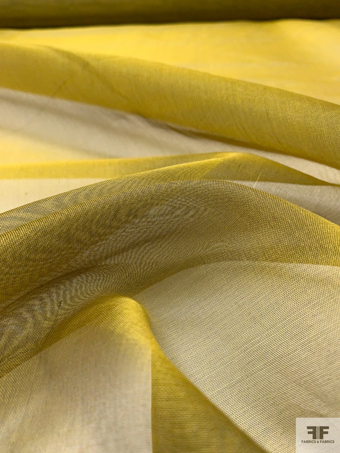 Solid Metallic Silk Organza - Antique Yellow Gold / Black 6 Solid Metallic Silk Organza - Antique Yellow Gold / Black - Image 4