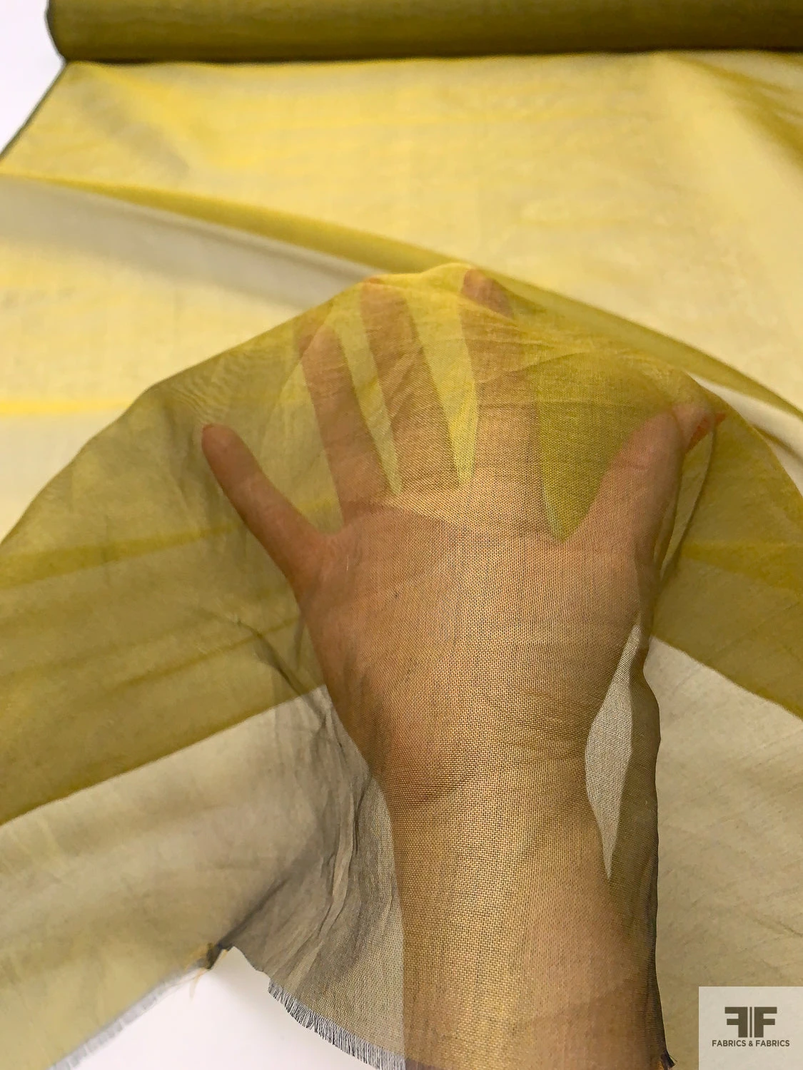 Solid Metallic Silk Organza - Antique Yellow Gold / Black 4 Solid Metallic Silk Organza - Antique Yellow Gold / Black - Image 2