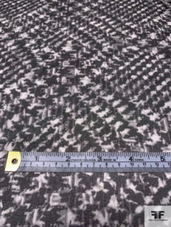 Hazy Diagonal Glen Plaid Printed Silk Organza - Black / White / Grey 14 Hazy Diagonal Glen Plaid Printed Silk Organza - Black / White / Grey -Fabrics And Fabrics Store 14751 5
