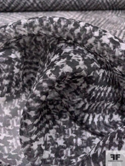 Hazy Diagonal Glen Plaid Printed Silk Organza - Black / White / Grey 17 Hazy Diagonal Glen Plaid Printed Silk Organza - Black / White / Grey -Fabrics And Fabrics Store 14751 8