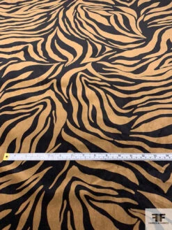 Italian Animal Pattern Inspired Printed Cotton Velveteen - Black / Soft Brown -Fabrics And Fabrics Store 14809 5