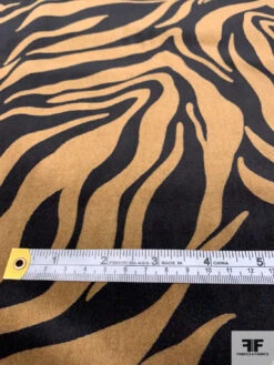 Italian Animal Pattern Inspired Printed Cotton Velveteen - Black / Soft Brown -Fabrics And Fabrics Store 14809 6