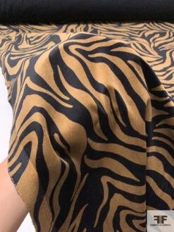 Italian Animal Pattern Inspired Printed Cotton Velveteen - Black / Soft Brown -Fabrics And Fabrics Store 14809 8