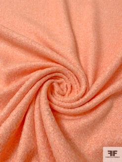 Italian Flat Boucle Wool Blend Lightweight Coating - Peach -Fabrics And Fabrics Store 14814 2