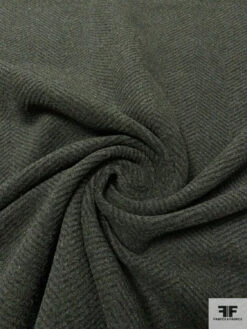 Italian Herringbone Textured And Brushed Wool Blend Coating - Army Green / Black 12 Italian Herringbone Textured And Brushed Wool Blend Coating - Army Green / Black -Fabrics And Fabrics Store 14816 2