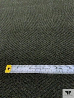 Italian Herringbone Textured And Brushed Wool Blend Coating - Army Green / Black 16 Italian Herringbone Textured And Brushed Wool Blend Coating - Army Green / Black -Fabrics And Fabrics Store 14816 6