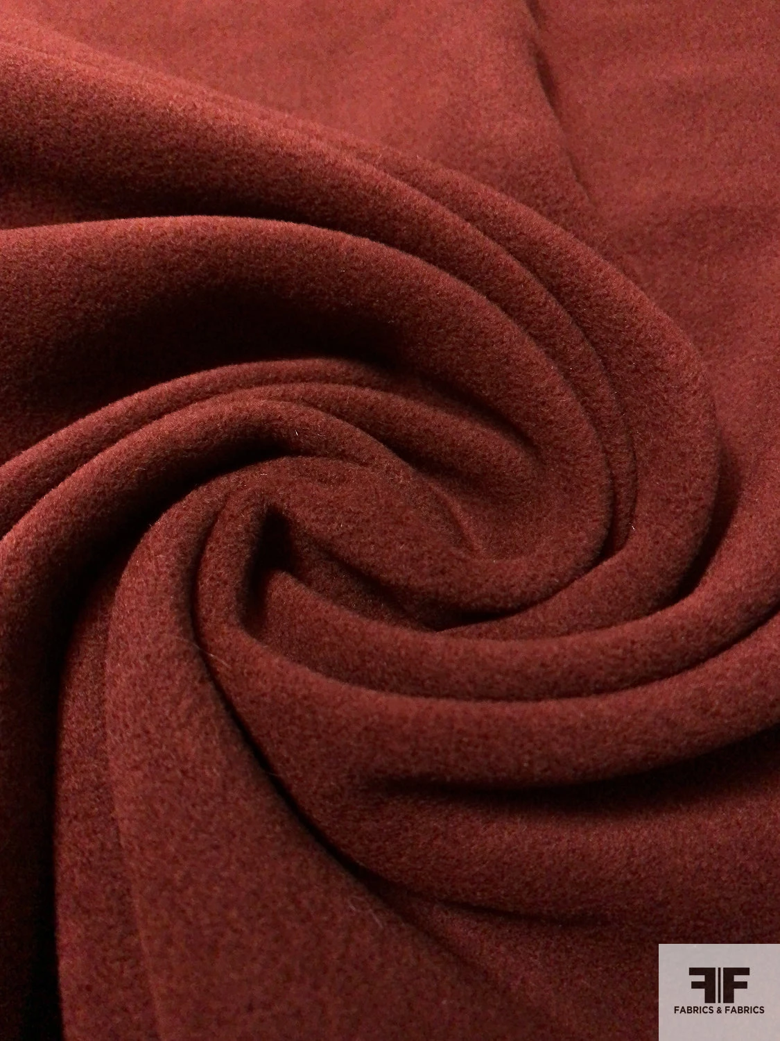 Italian Solid Soft Wool Blend Coating - Brick Red 6 Italian Solid Soft Wool Blend Coating - Brick Red - Image 4