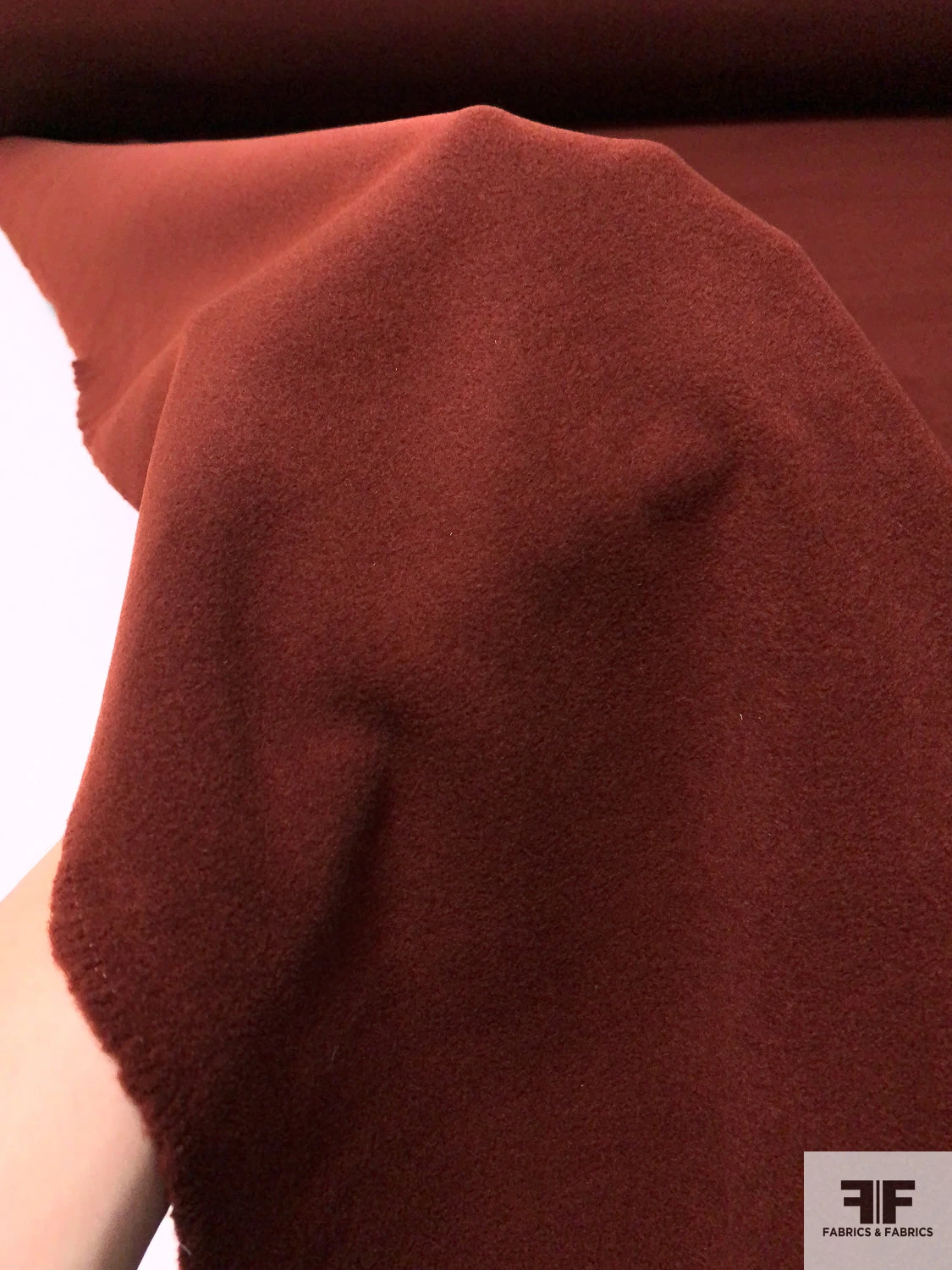 Italian Solid Soft Wool Blend Coating - Brick Red 4 Italian Solid Soft Wool Blend Coating - Brick Red - Image 2