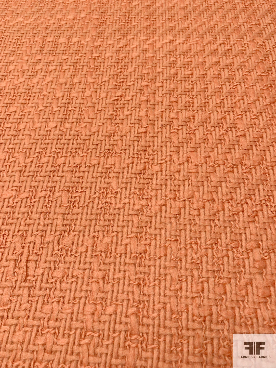 Italian Basketweave Wool Coating - Sandstone Orange 6 Italian Basketweave Wool Coating - Sandstone Orange - Image 4