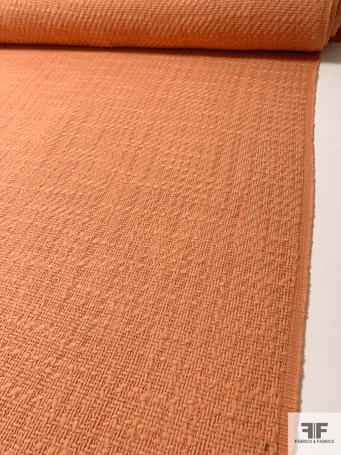 Italian Basketweave Wool Coating - Sandstone Orange 9 Italian Basketweave Wool Coating - Sandstone Orange - Image 7
