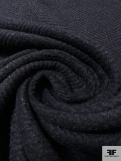 Italian Herringbone Textured And Brushed Wool Blend Coating - Black / Grey 13 Italian Herringbone Textured And Brushed Wool Blend Coating - Black / Grey -Fabrics And Fabrics Store 14819 3
