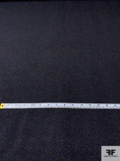 Italian Herringbone Textured And Brushed Wool Blend Coating - Black / Grey 15 Italian Herringbone Textured And Brushed Wool Blend Coating - Black / Grey -Fabrics And Fabrics Store 14819 5