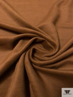 Italian Solid Brushed Wool Coating - Saddle Brown -Fabrics And Fabrics Store 14820 2