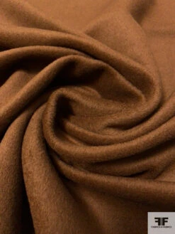 Italian Solid Brushed Wool Coating - Saddle Brown -Fabrics And Fabrics Store 14820 3
