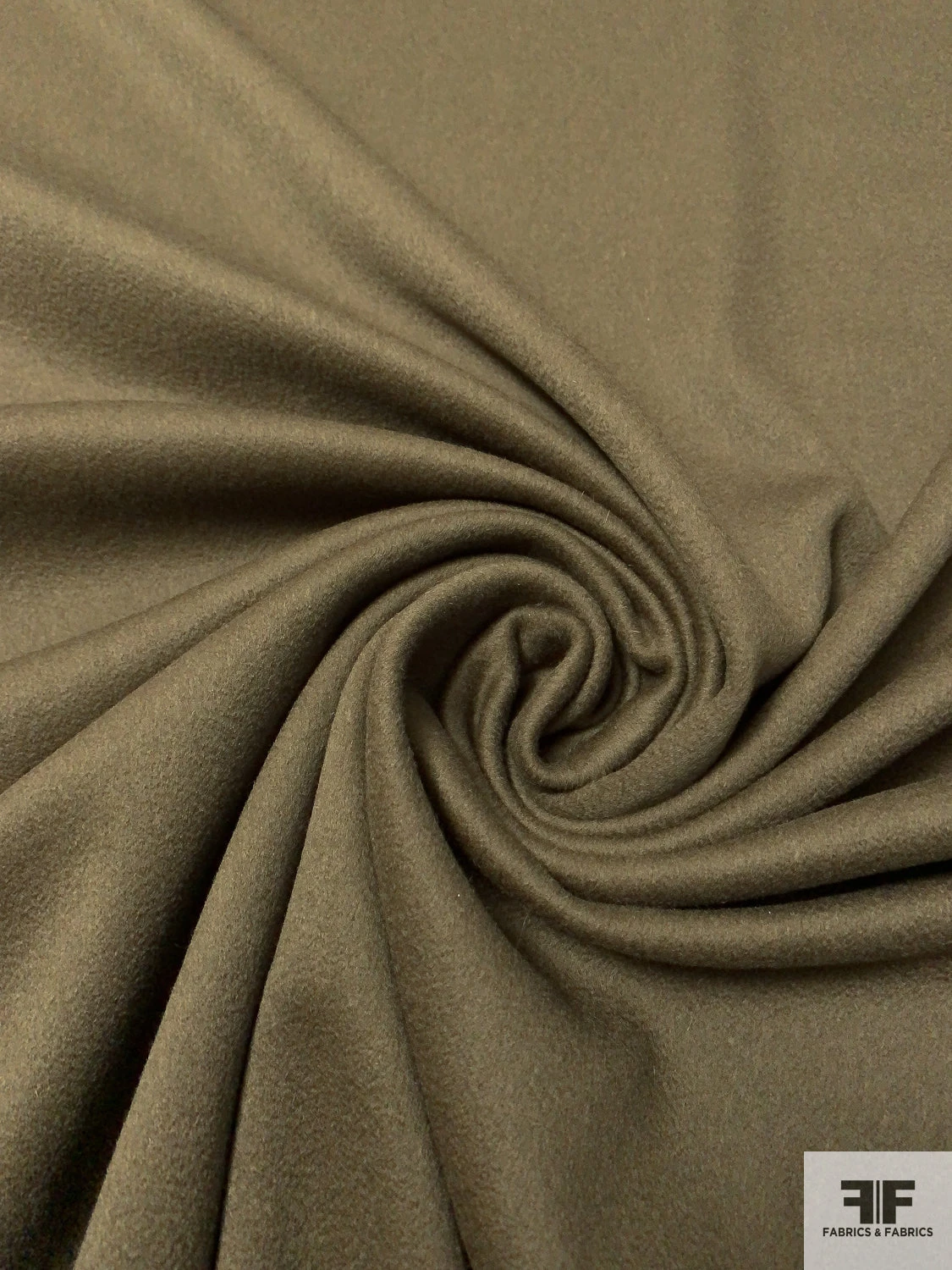 Solid Brushed Wool Coating - Clay Olive 5 Solid Brushed Wool Coating - Clay Olive - Image 3