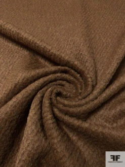 Italian Solid Boucle Brushed Wool Coating - Milk Chocolate -Fabrics And Fabrics Store 14822 2