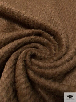 Italian Solid Boucle Brushed Wool Coating - Milk Chocolate -Fabrics And Fabrics Store 14822 3