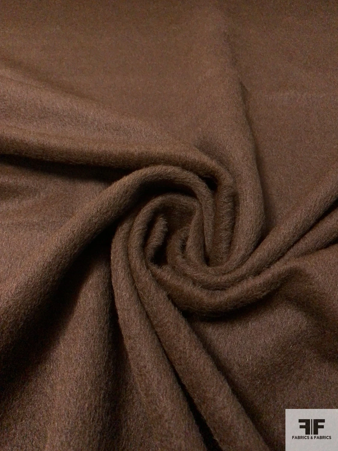 Italian Solid Brushed Wool Coating - Dark Brown 3 Italian Solid Brushed Wool Coating - Dark Brown